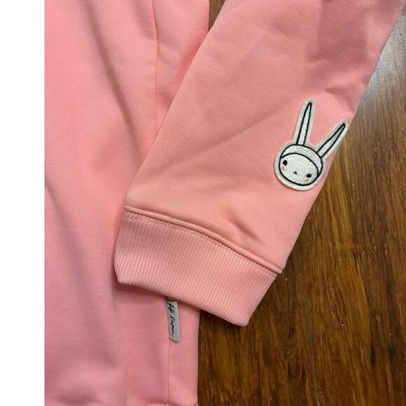 Fifi Lapin Pink Hoodie Bunny Ears Graphic Glasses Kawaii Cute Women’s Size M - Picture 4 of 9